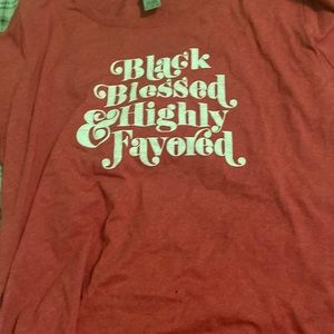 pink black blessed highly favored shirt